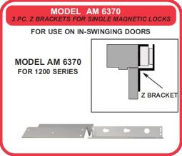 AM6370 3 Piece Z bracket kit for 1200 series Magnetic Locks